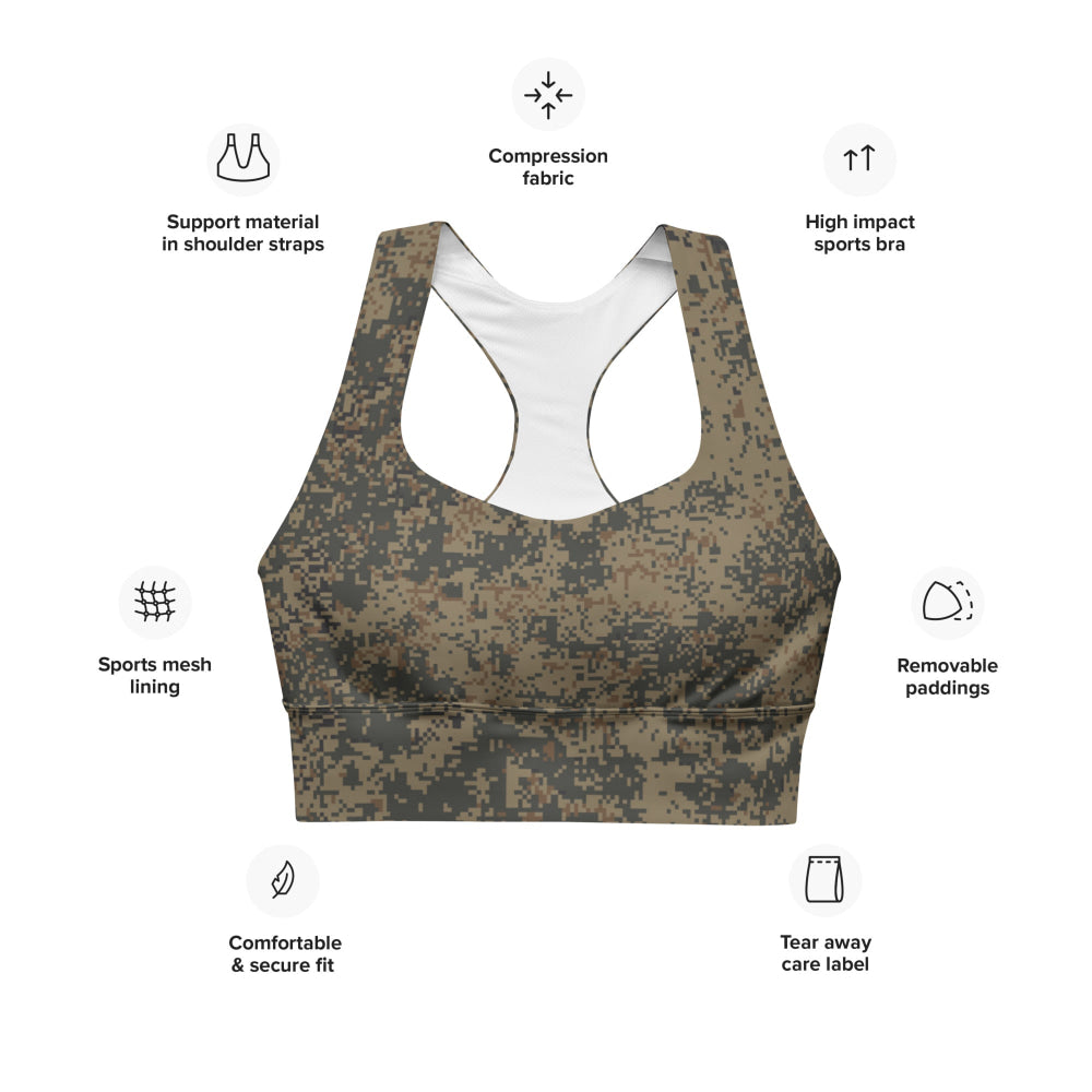 Russian EMR Digital Mountain CAMO Longline sports bra - Womens Sports Bra