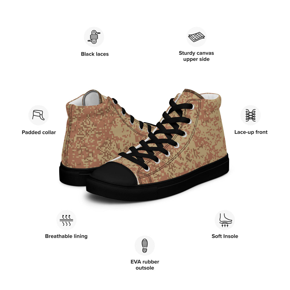 Russian EMR Digital Ratnik Desert CAMO Men’s high top canvas shoes - Mens High Top Canvas Shoes