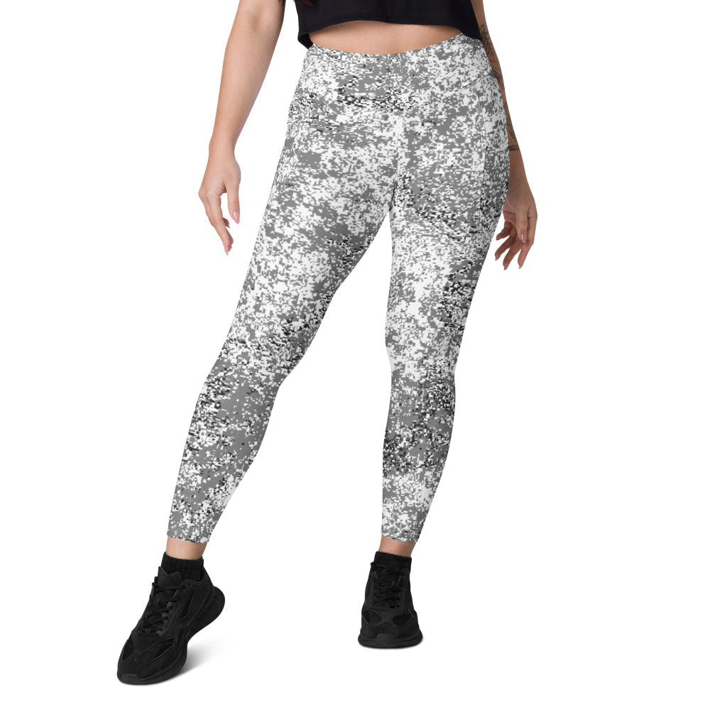 Russian EMR Digital Snow CAMO Leggings with pockets - Womens With Pockets