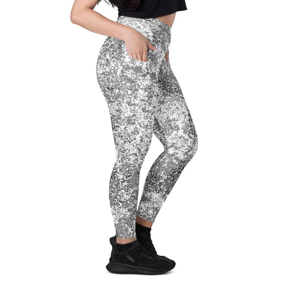 Russian EMR Digital Snow CAMO Leggings with pockets - Womens With Pockets