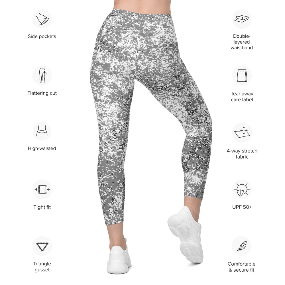 Russian EMR Digital Snow CAMO Leggings with pockets - Womens With Pockets