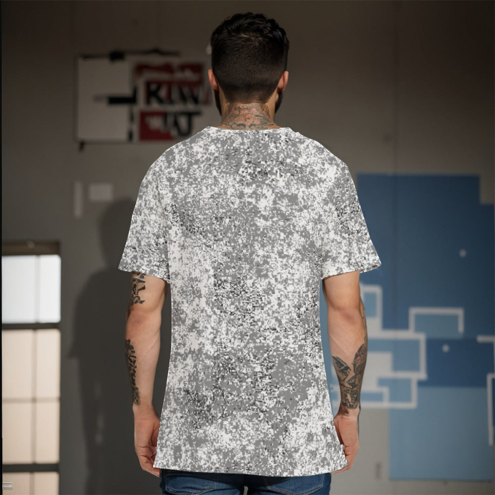 Russian EMR Digital Snow CAMO Men’s 100% Cotton T-Shirt - Mens