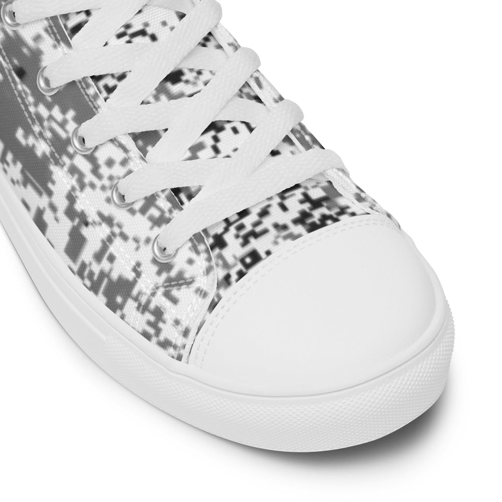 Russian EMR Digital Snow CAMO Men’s high top canvas shoes - Mens High Top Canvas Shoes