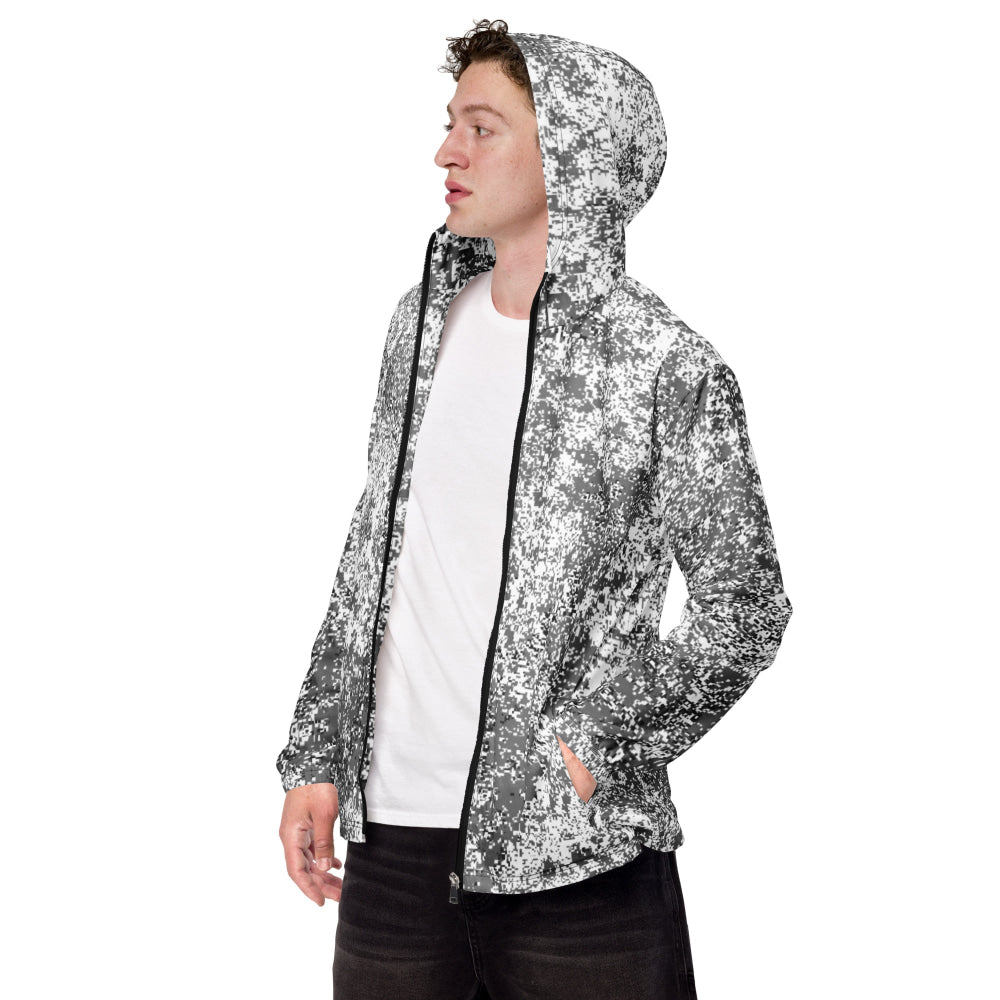 Russian EMR Digital Snow CAMO Men’s windbreaker - Black / XS - Mens Windbreaker