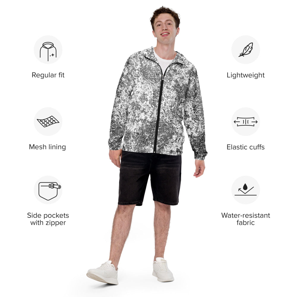 Russian EMR Digital Snow CAMO Men’s windbreaker - Mens Windbreaker