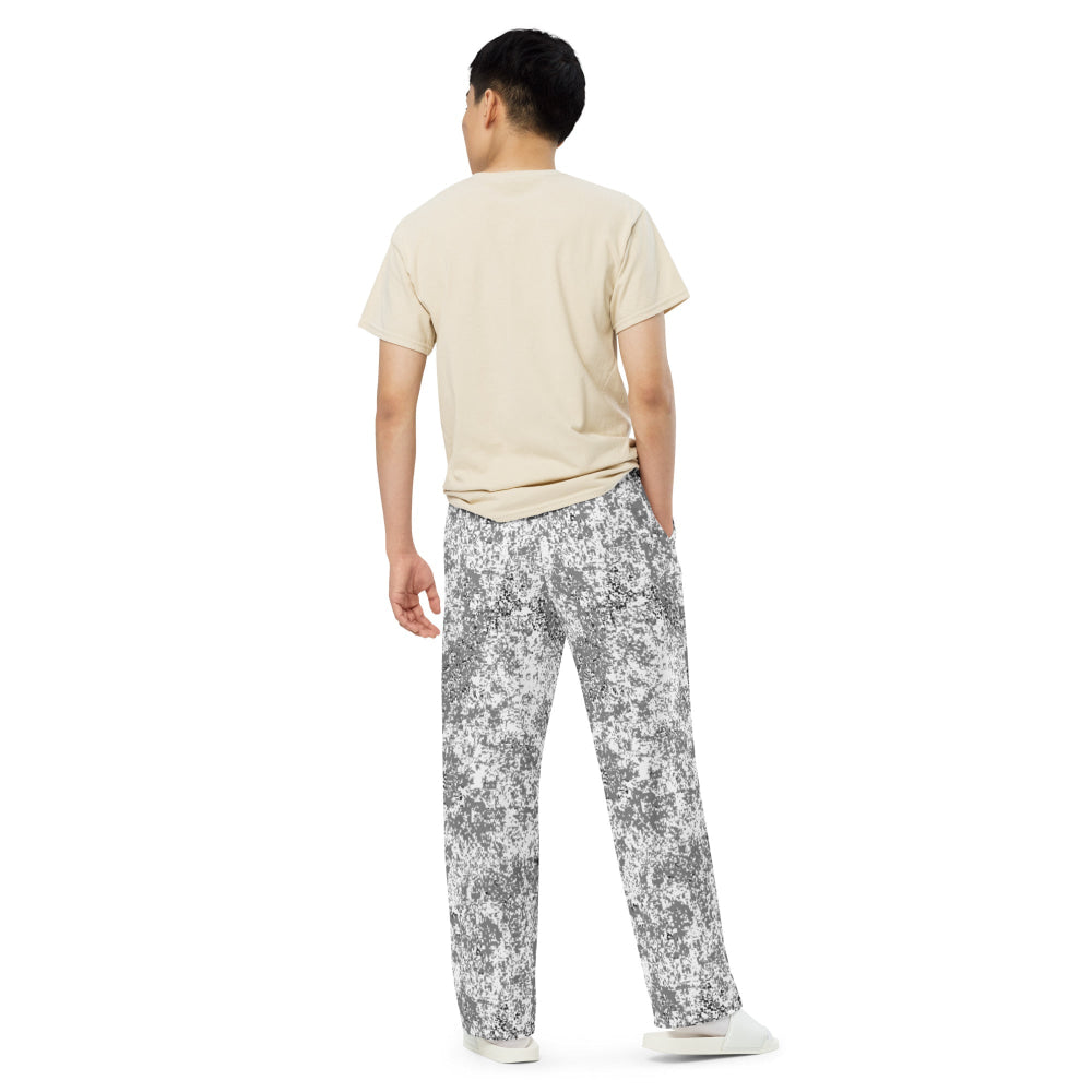 Russian EMR Digital Snow CAMO unisex wide-leg pants - Unisex Wide-Leg Pants