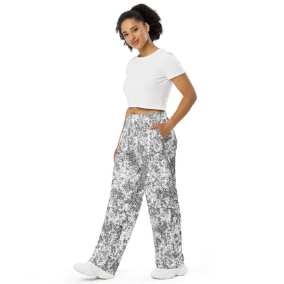 Russian EMR Digital Snow CAMO unisex wide-leg pants - Unisex Wide-Leg Pants