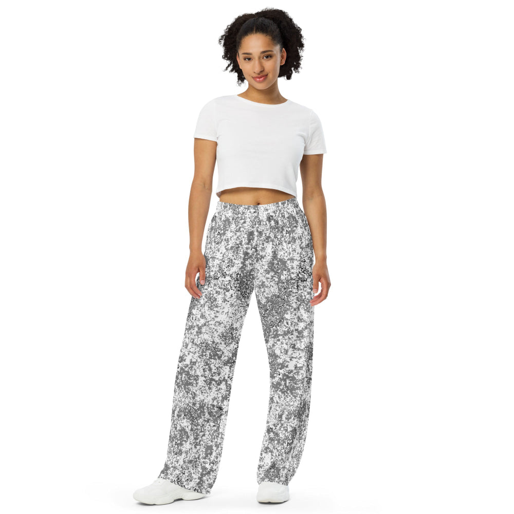 Russian EMR Digital Snow CAMO unisex wide-leg pants - Unisex Wide-Leg Pants