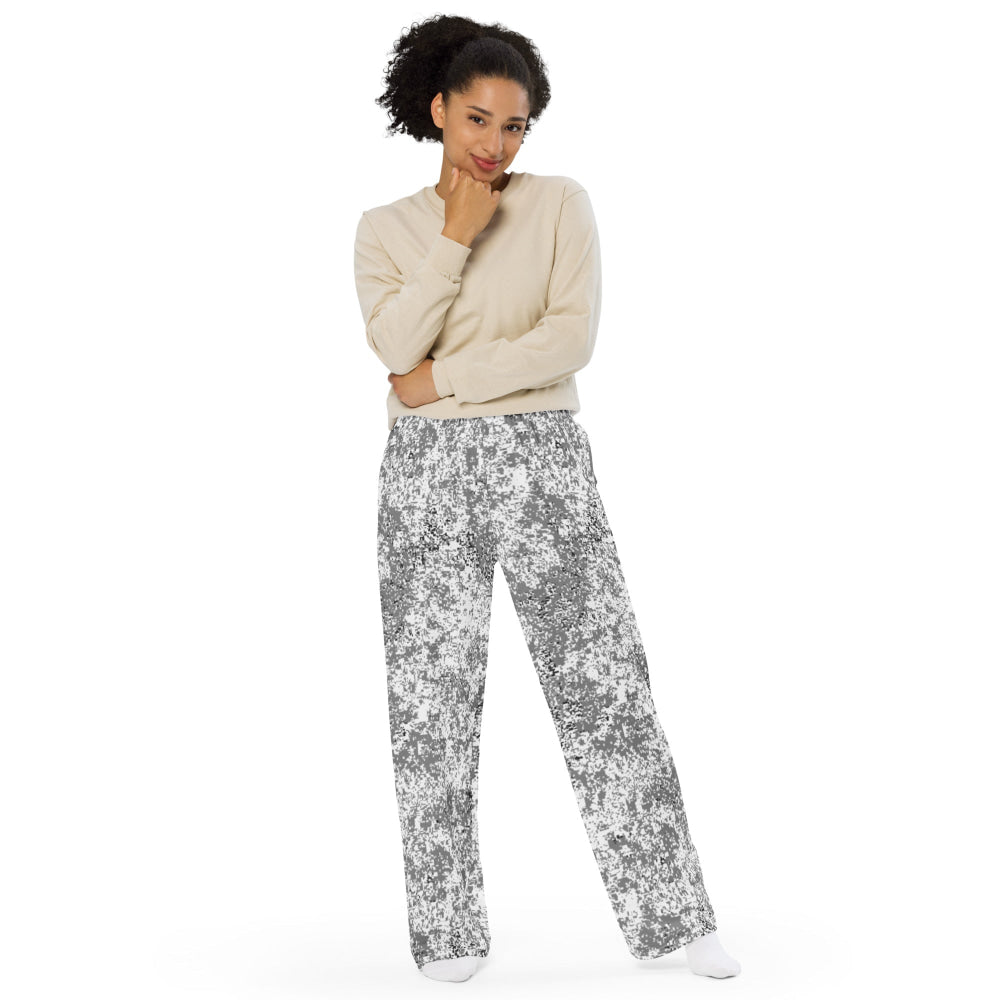 Russian EMR Digital Snow CAMO unisex wide-leg pants - Unisex Wide-Leg Pants