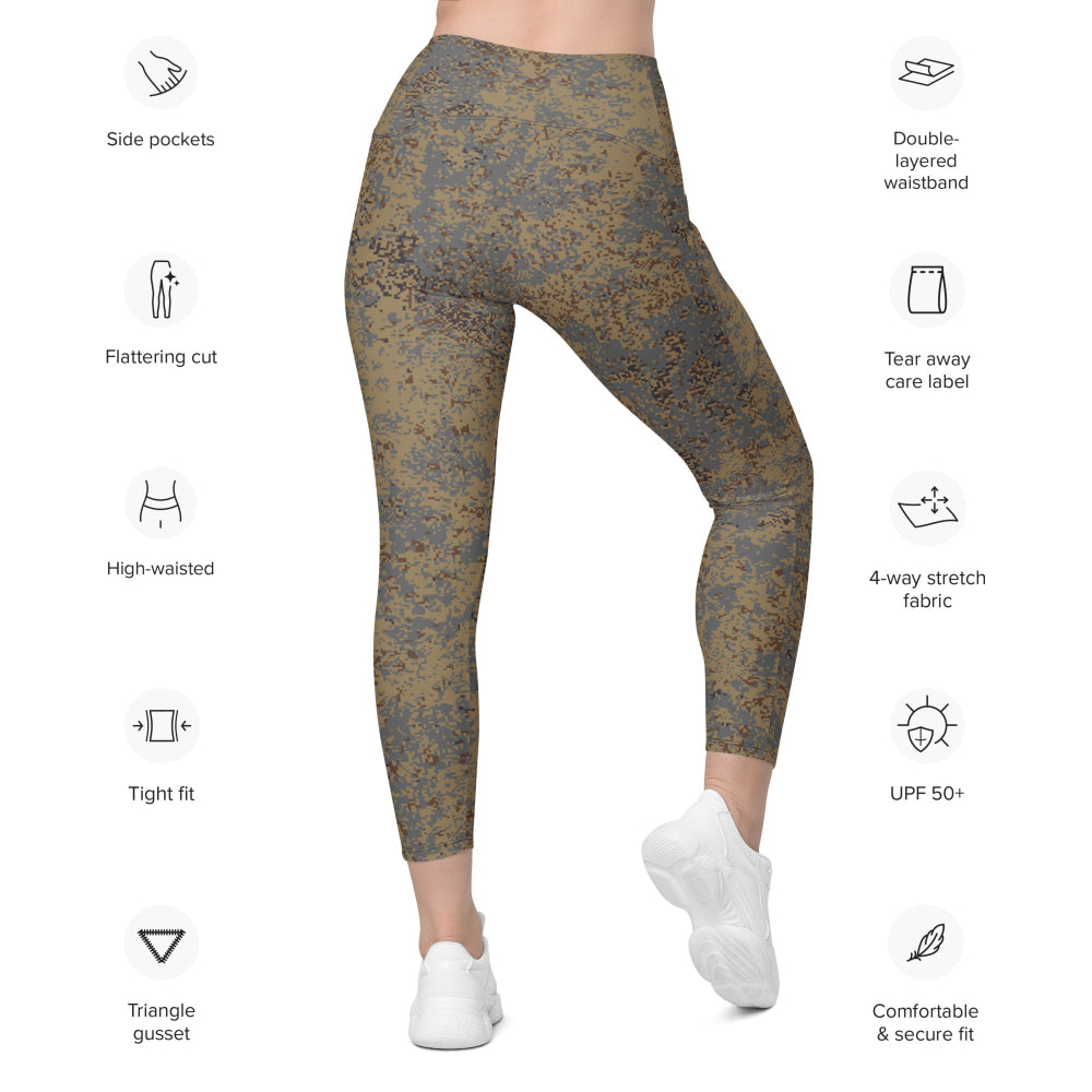 Russian EMR Digital Winter Grey CAMO Leggings with pockets - Womens With Pockets