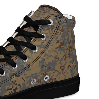 Russian EMR Digital Winter Grey CAMO Men’s high top canvas shoes - Mens High Top Canvas Shoes