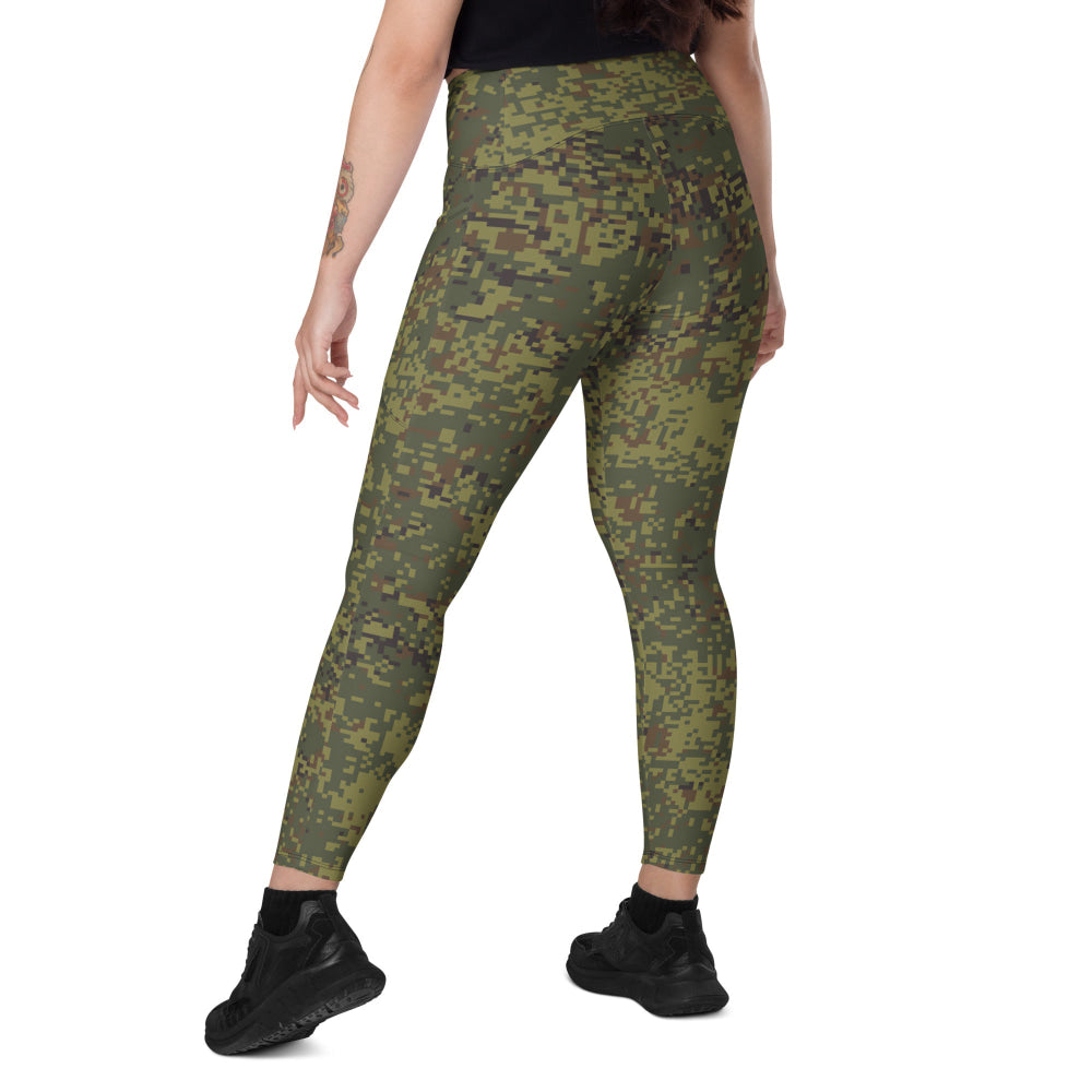 Russian EMR Digital Woodland CAMO Leggings with pockets - Womens With Pockets