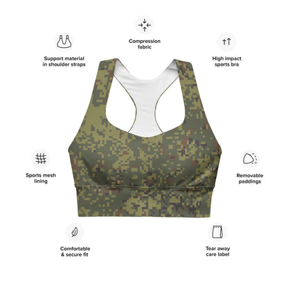 Russian EMR Digital Woodland CAMO Longline sports bra - Womens Sports Bra