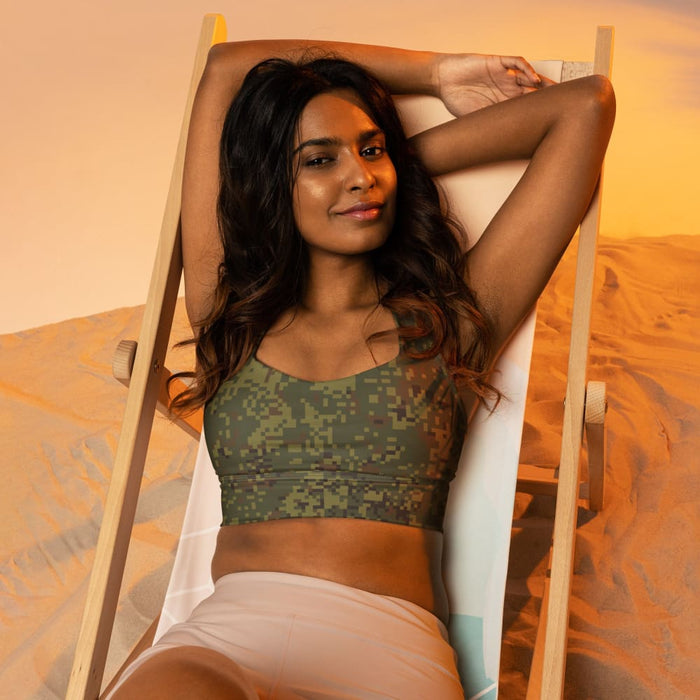 CAMO HQ - American MARPAT Woodland CAMO Longline sports bra