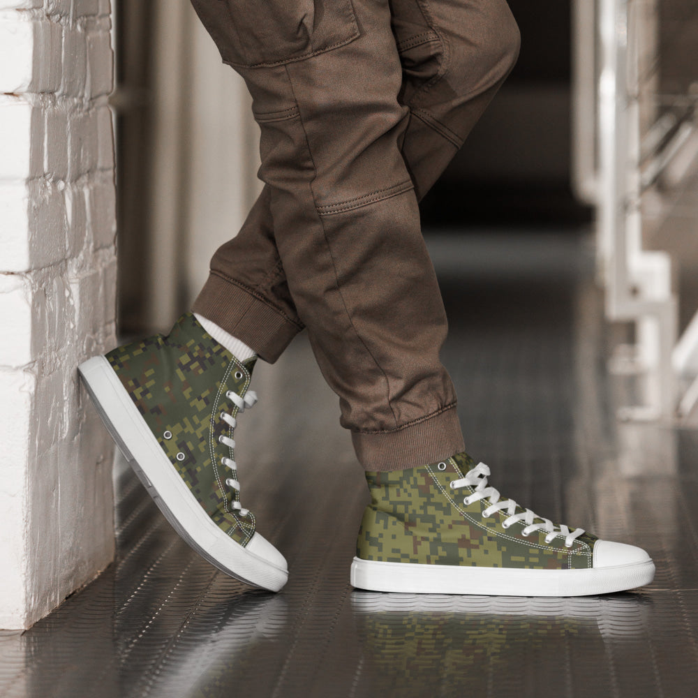 Russian EMR Digital Woodland CAMO Men’s high top canvas shoes - 5 - Mens High Top Canvas Shoes