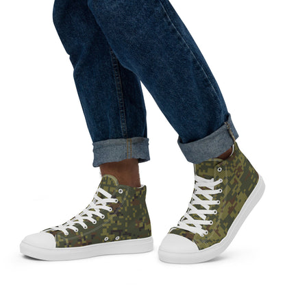 Russian EMR Digital Woodland CAMO Men’s high top canvas shoes - Mens High Top Canvas Shoes