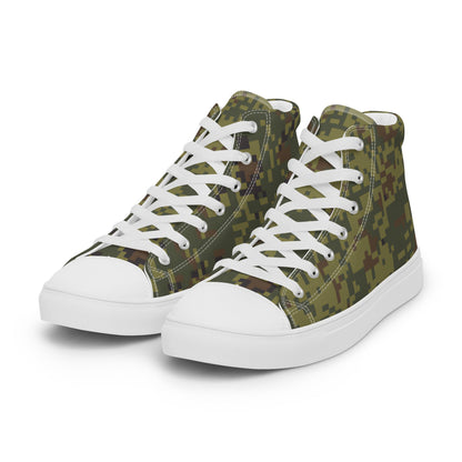 Russian EMR Digital Woodland CAMO Men’s high top canvas shoes - Mens High Top Canvas Shoes