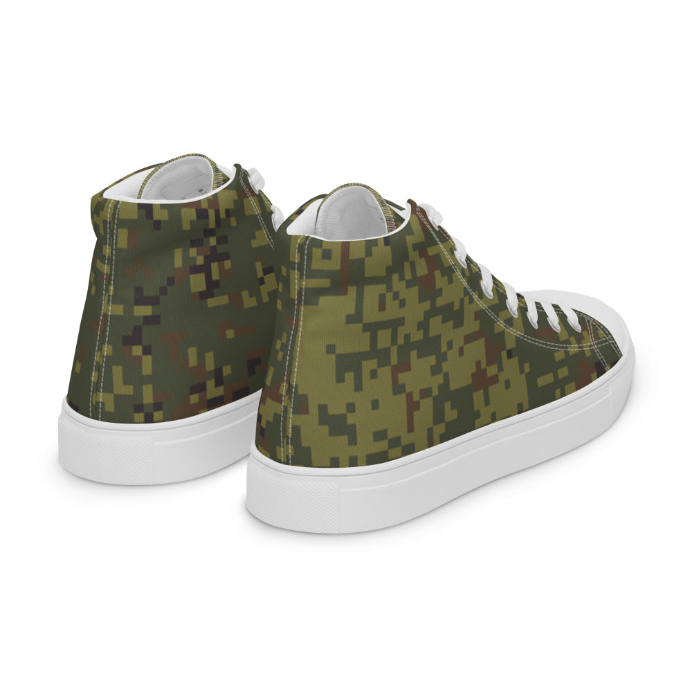 Russian EMR Digital Woodland CAMO Men’s high top canvas shoes - Mens High Top Canvas Shoes