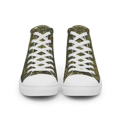 Russian EMR Digital Woodland CAMO Men’s high top canvas shoes - Mens High Top Canvas Shoes