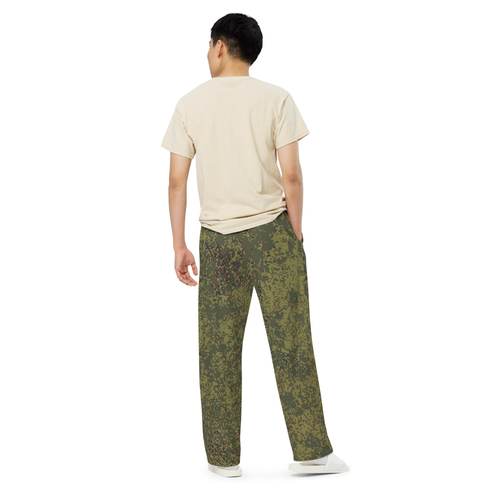 Russian EMR Digital Woodland CAMO unisex wide-leg pants - Unisex Wide-Leg Pants