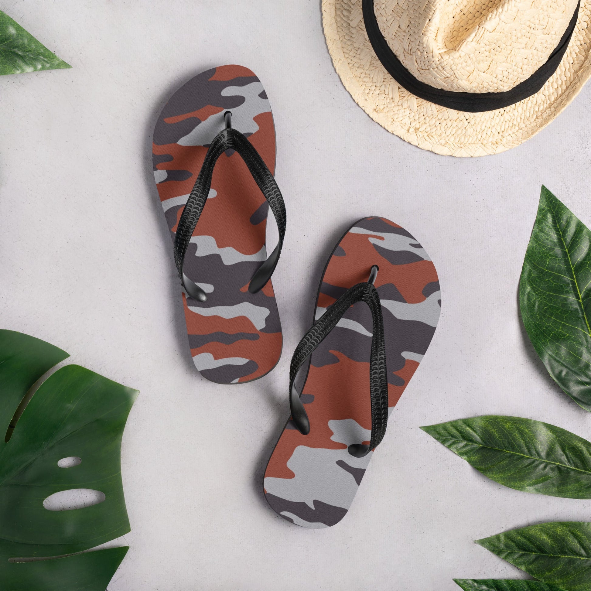 Russian Flora Red CAMO Flip-Flops