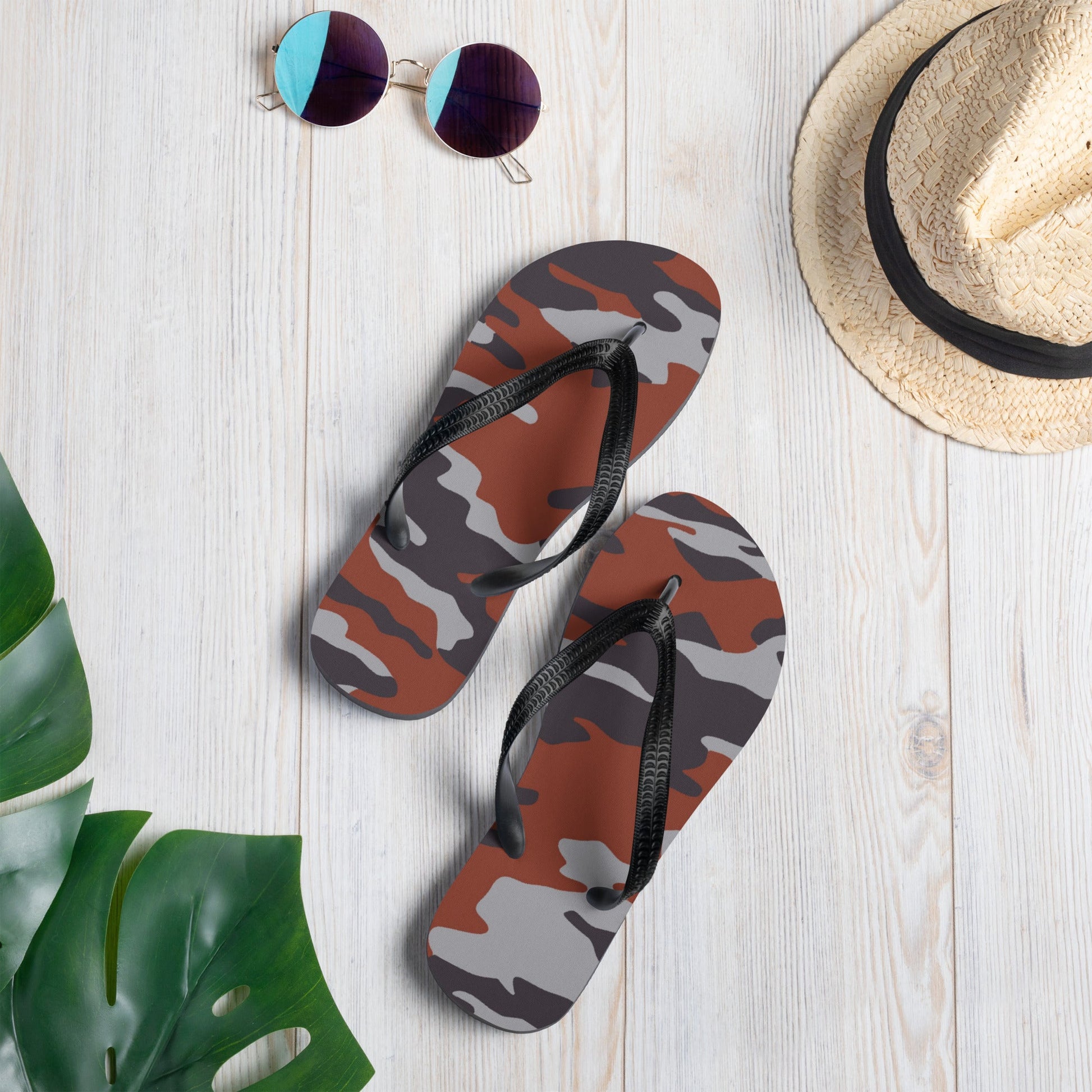Russian Flora Red CAMO Flip-Flops - S