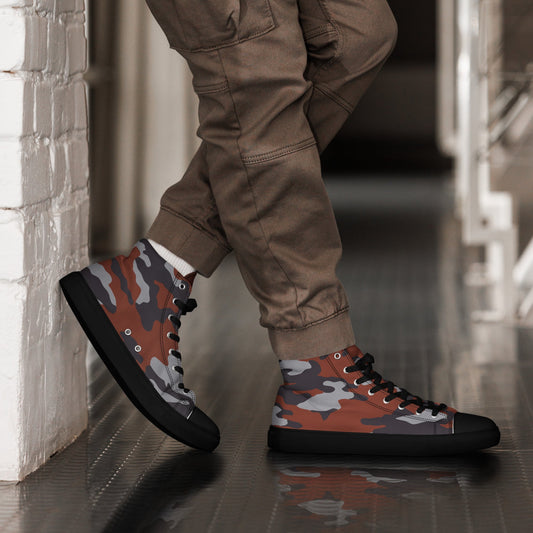 Russian Flora Red CAMO Mens High-Top Canvas Shoes - 5