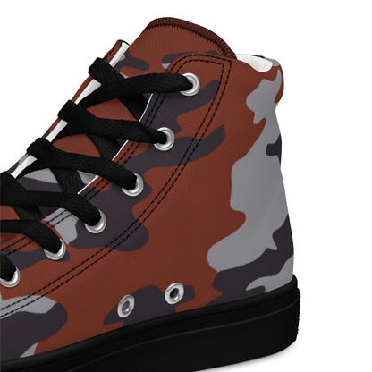 Russian Flora Red CAMO Mens High-Top Canvas Shoes