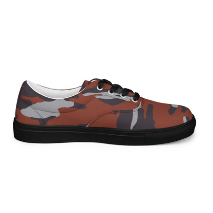Russian Flora Red CAMO Mens Lace-Up Canvas Shoes - Lace-up