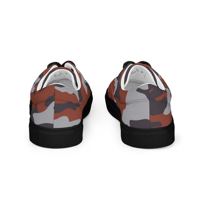 Russian Flora Red CAMO Mens Lace-Up Canvas Shoes - Lace-up