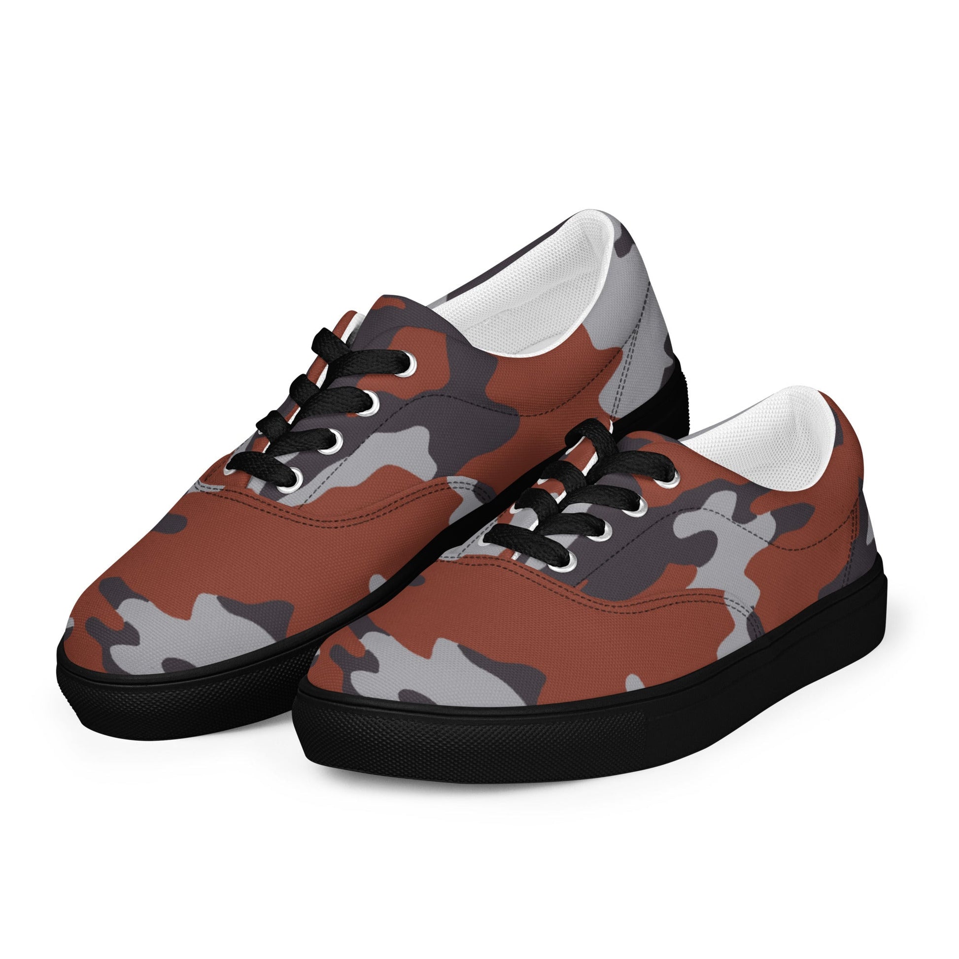 Russian Flora Red CAMO Mens Lace-Up Canvas Shoes - Lace-up
