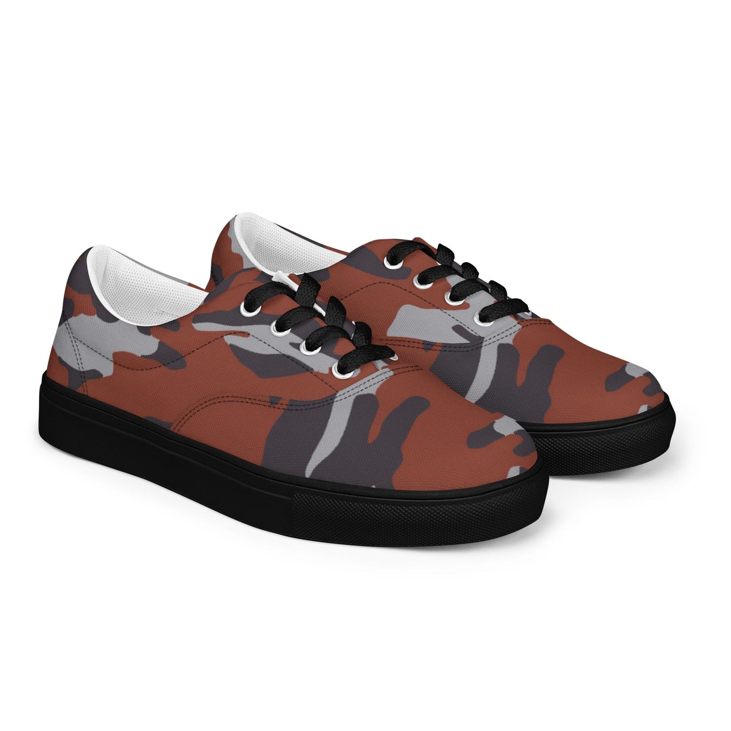 Russian Flora Red CAMO Mens Lace-Up Canvas Shoes - Lace-up