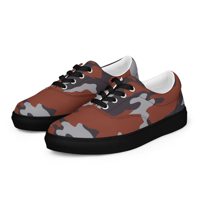 Russian Flora Red CAMO Mens Lace-Up Canvas Shoes - Lace-up