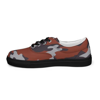 Russian Flora Red CAMO Mens Lace-Up Canvas Shoes - Lace-up