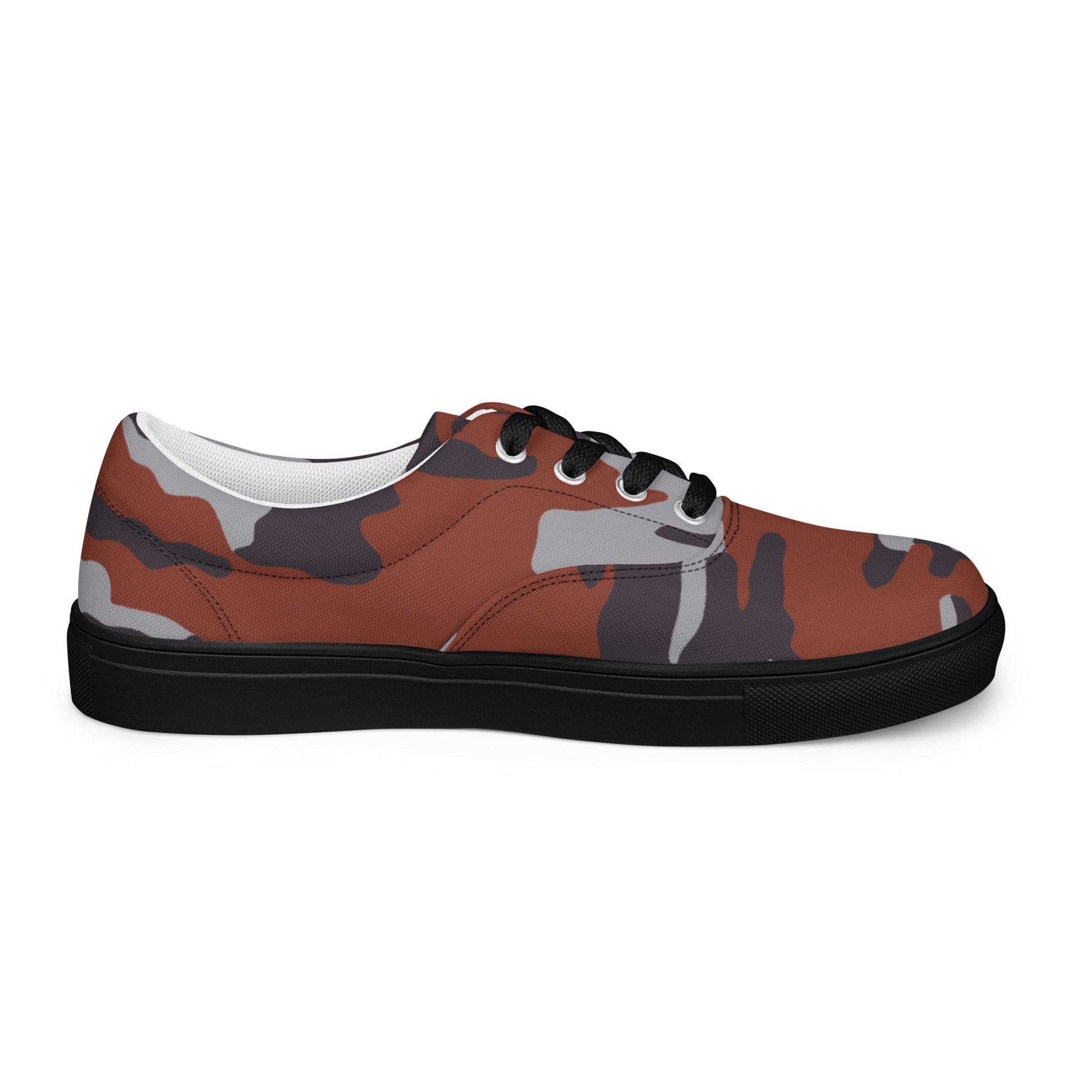 Russian Flora Red CAMO Mens Lace-Up Canvas Shoes - Lace-up