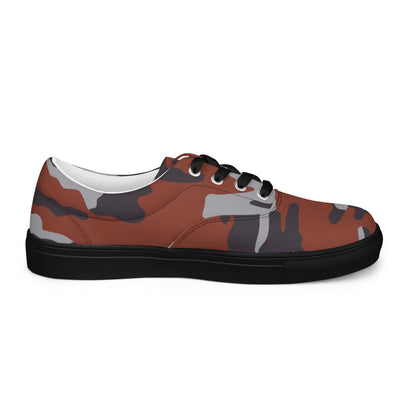 Russian Flora Red CAMO Mens Lace-Up Canvas Shoes - Lace-up