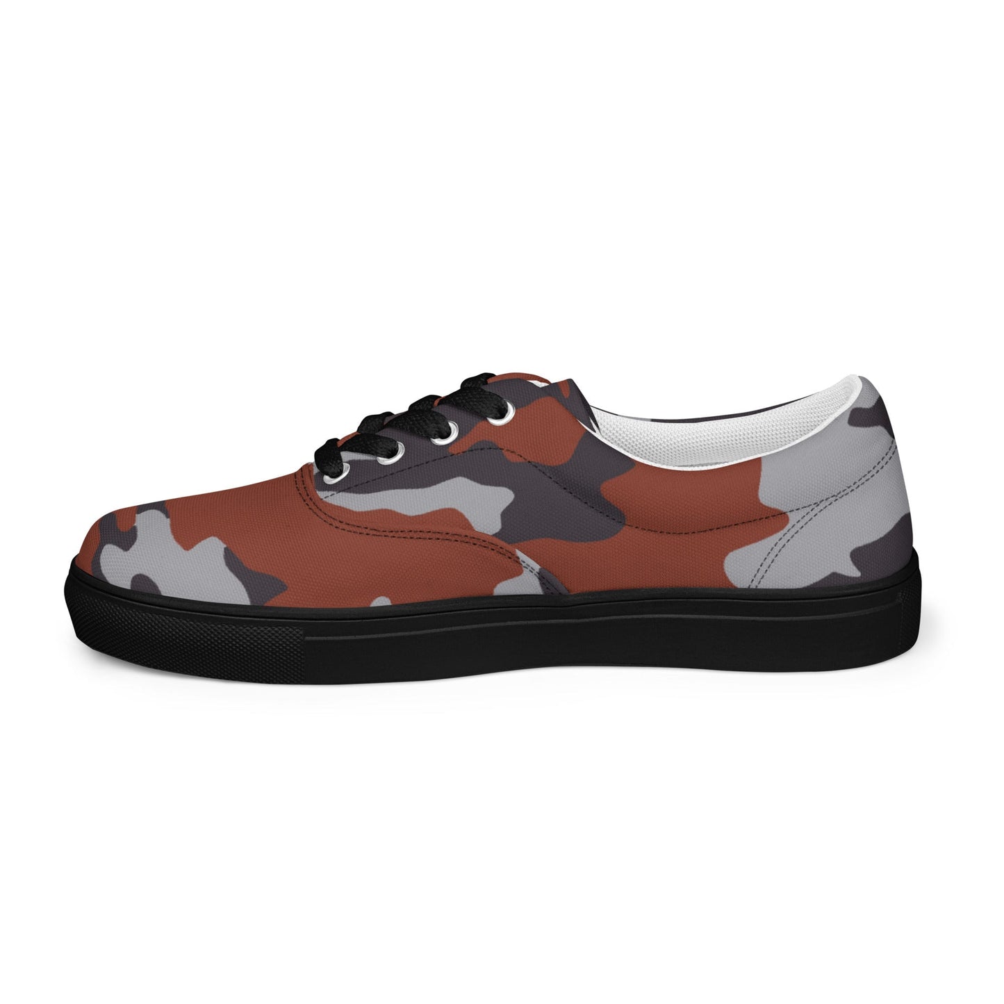 Russian Flora Red CAMO Mens Lace-Up Canvas Shoes - Lace-up