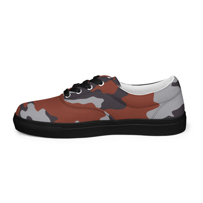 Russian Flora Red CAMO Mens Lace-Up Canvas Shoes - Lace-up