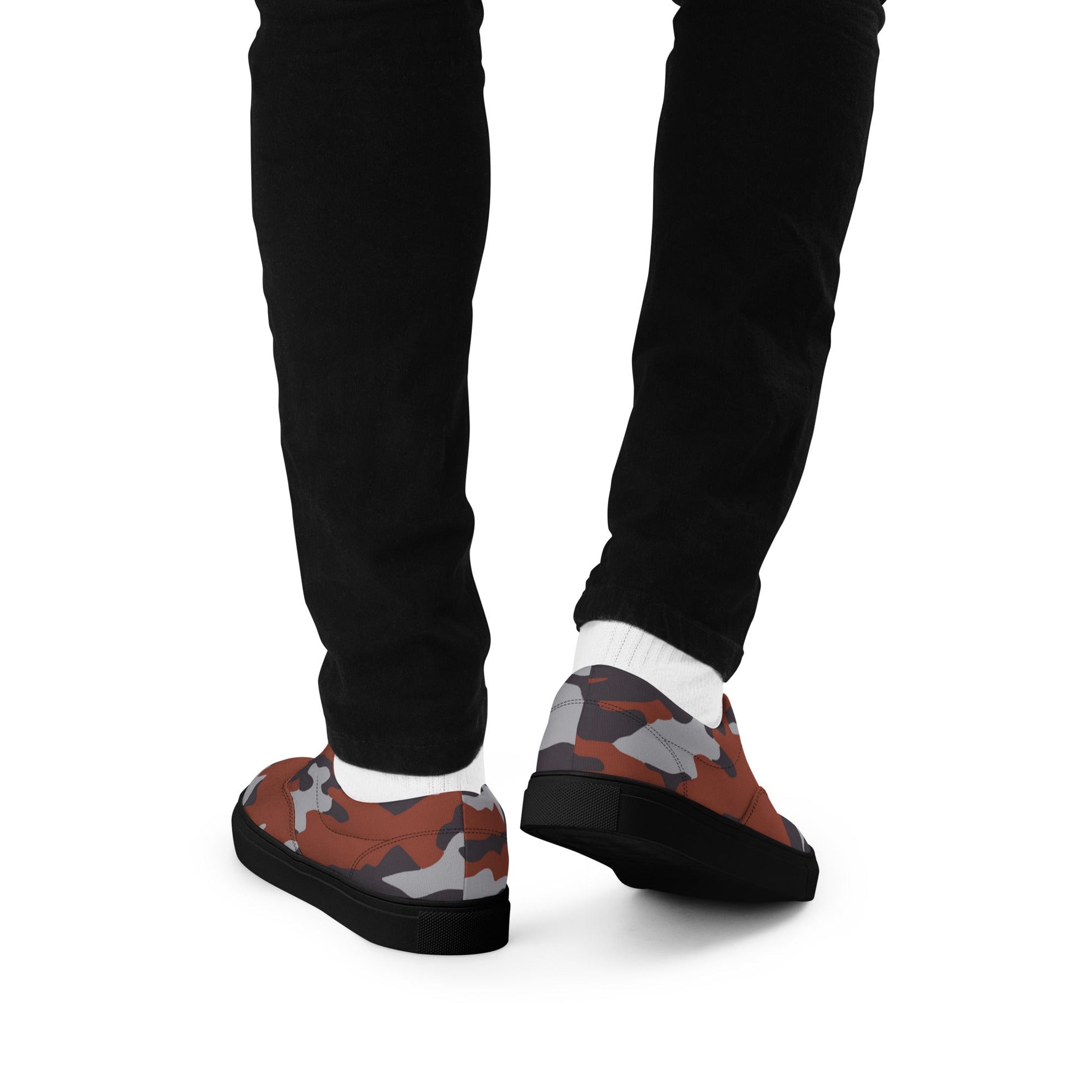 Russian Flora Red CAMO Mens Lace-Up Canvas Shoes - Lace-up