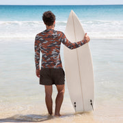 Flora Red Russian CAMO Mens Long-Sleeve Rash Guard