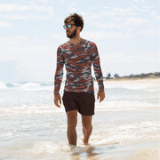 Flora Red Russian CAMO Mens Long-Sleeve Rash Guard - XS