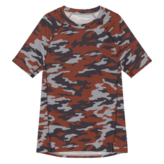 Russian Flora Red CAMO Mens Short-Sleeve Rash Guard - 2XS
