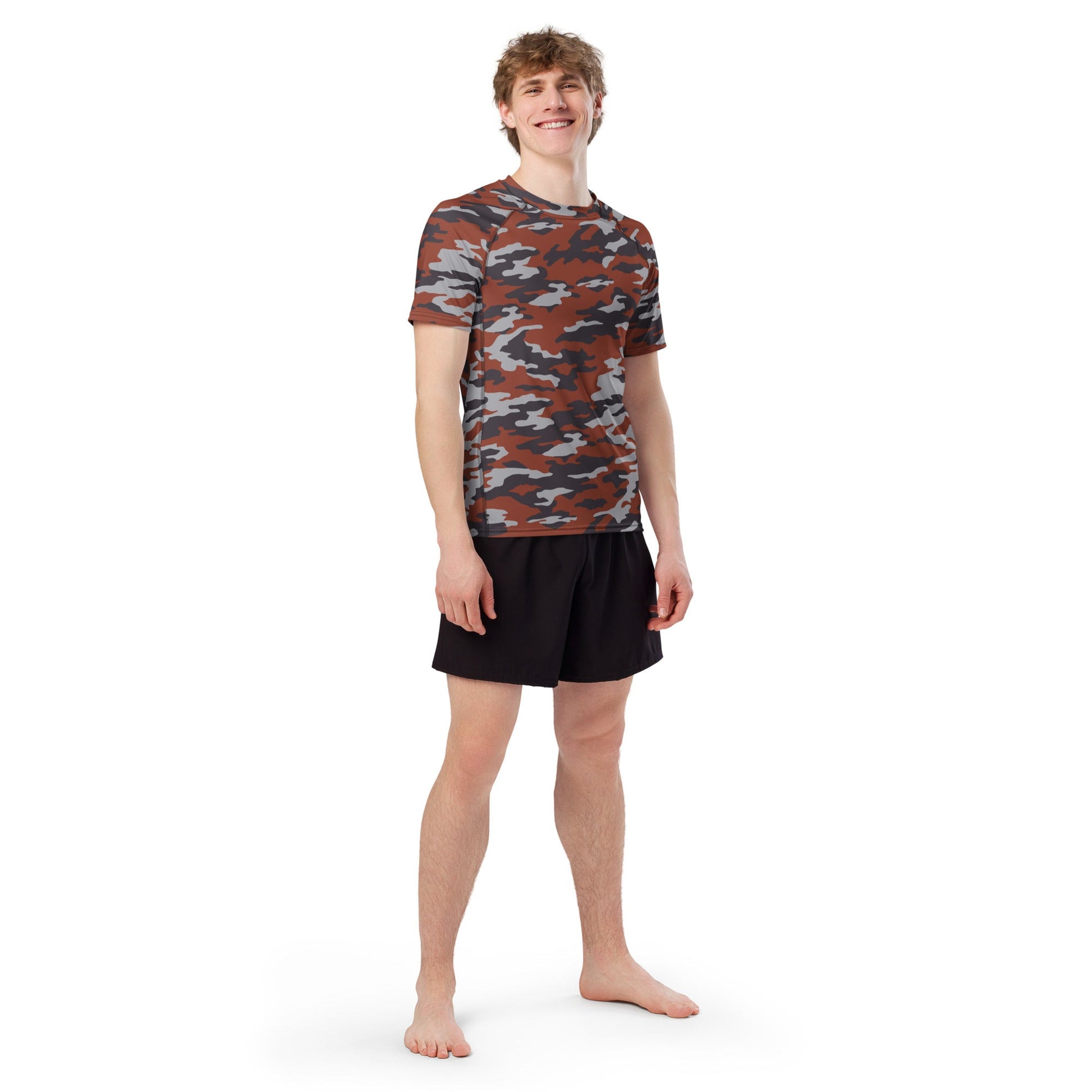 Russian Flora Red CAMO Mens Short-Sleeve Rash Guard