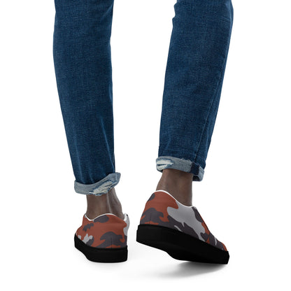 Russian Flora Red CAMO Mens Slip-On Canvas Shoes