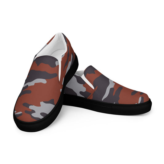 Russian Flora Red CAMO Mens Slip-On Canvas Shoes - 5