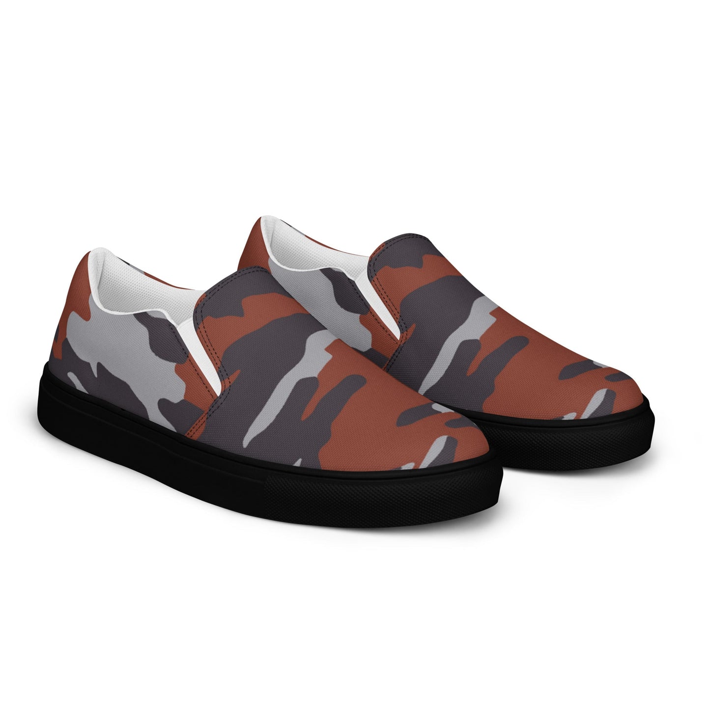 Russian Flora Red CAMO Mens Slip-On Canvas Shoes