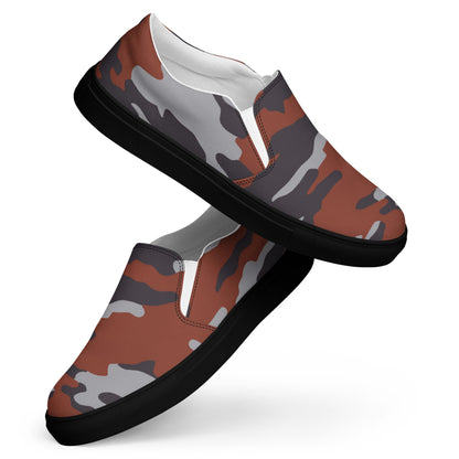 Russian Flora Red CAMO Mens Slip-On Canvas Shoes