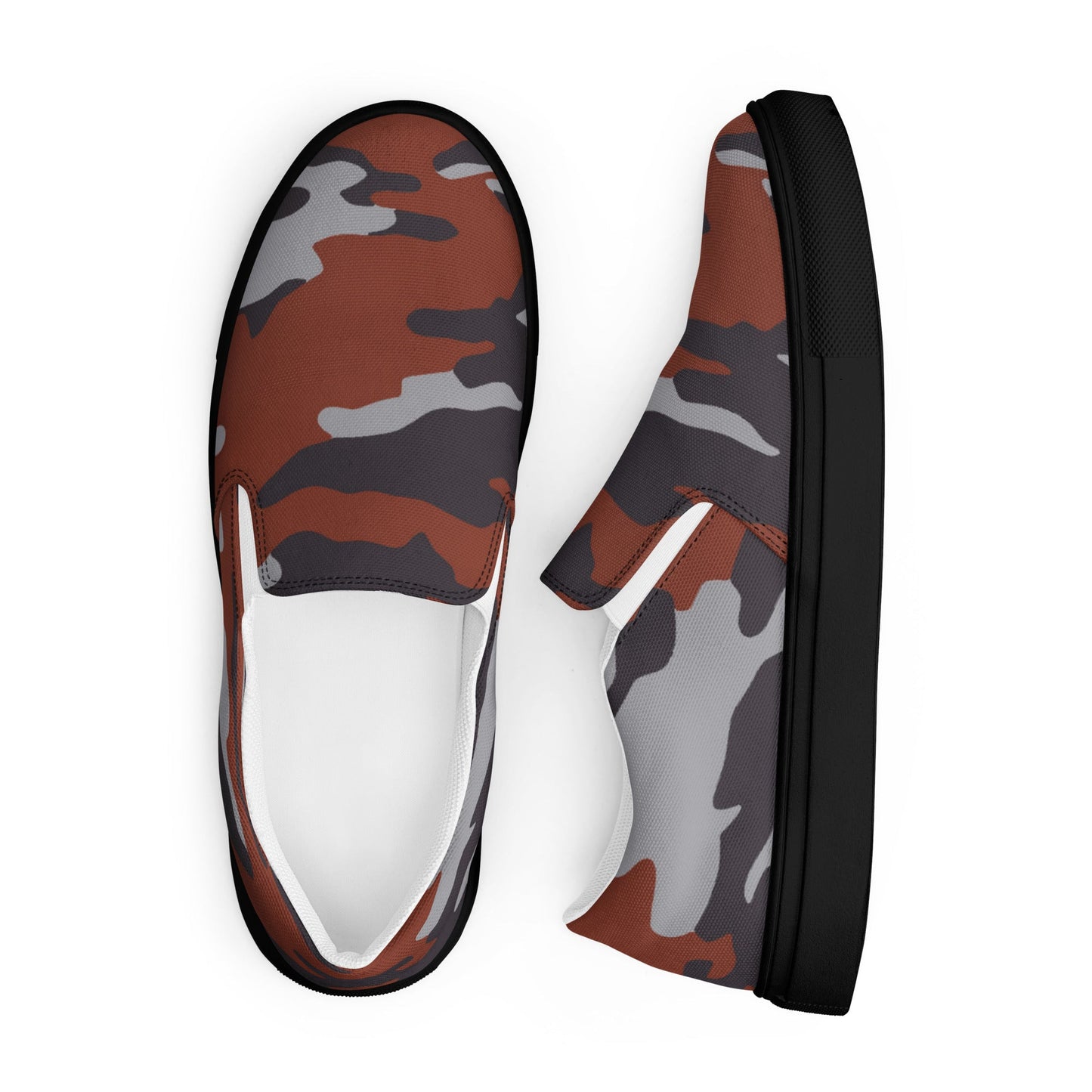 Russian Flora Red CAMO Mens Slip-On Canvas Shoes