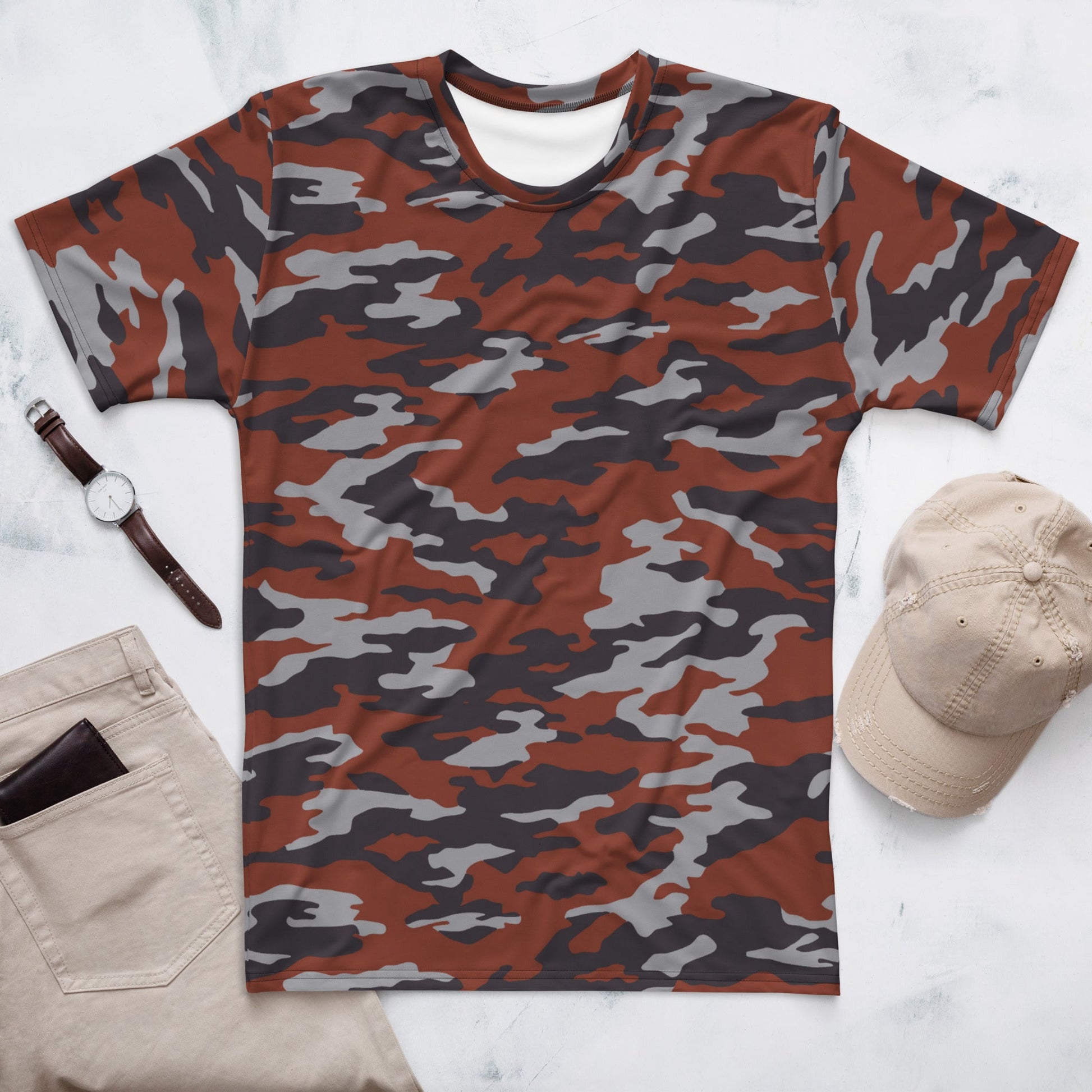 Russian Flora Red CAMO Mens T-Shirt - XS