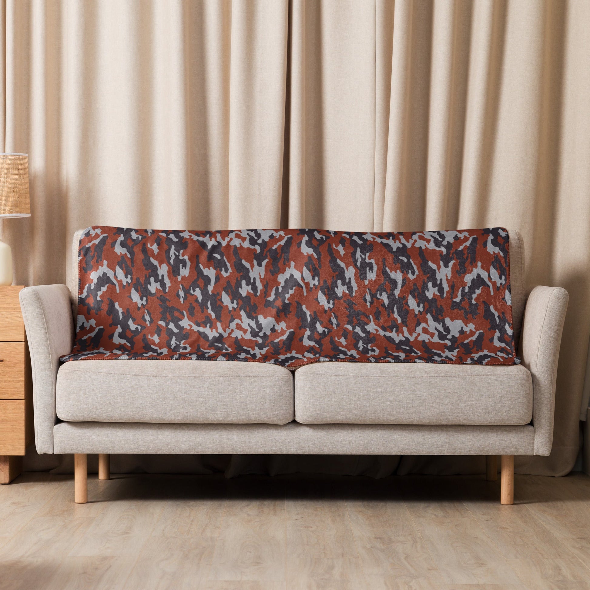 Russian Flora Red CAMO Sherpa Blanket